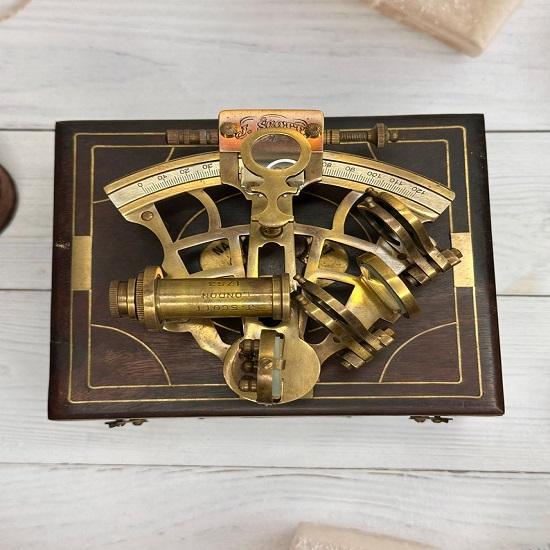 Nautical Sextant  Custom Engraved Gift  Brass Sextant With Telescope  Working Compass,  Anniversary Gift, Navy Veteran Gift