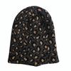 Autumn and winter trendy Korean version of fashion leopard print flanged knitted hat wool hat men's and women's outdoor cold-proof and warm headgear