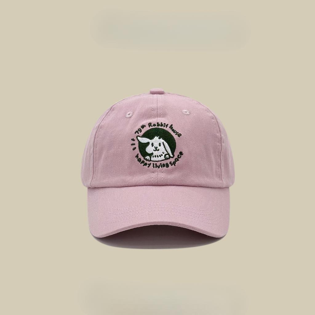 Hat Women's Personality Cute Rabbit Embroidered Baseball Hat Couple Street Korean Version Versatile Soft Top Baseball Cap Sun Protection Summer