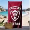 Asciugamano da Spiaggia Personalizzato Hull KR, Stampa il Tuo Nome Testo Asciugamano Leggero Assorbente per Nuoto Viaggio