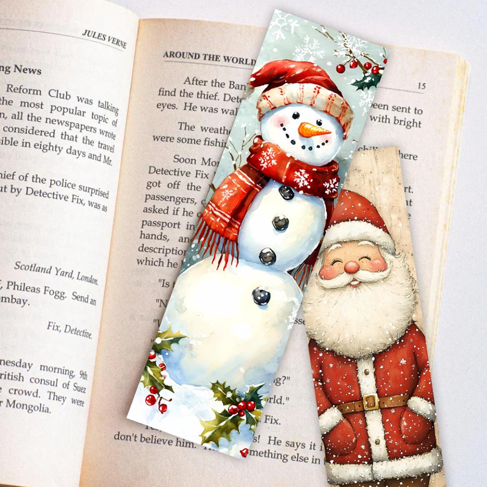 32pcs, Watercolor Christmas Bookmarks, Back to School Season, Cheap, Halloween, Suitable for Teachers, Readers, Birthday Gifts.