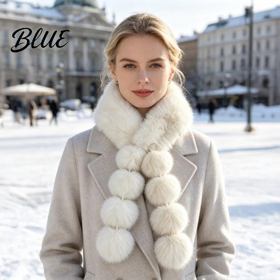 Elegantes Geschenk für Frauen Kunstpelzschal Winter-Nackenschutz mit Magnetschnalle Kragenumhang Drapierendes Design Plüsch Lang Weich Kaltes Wetter Praktisch
