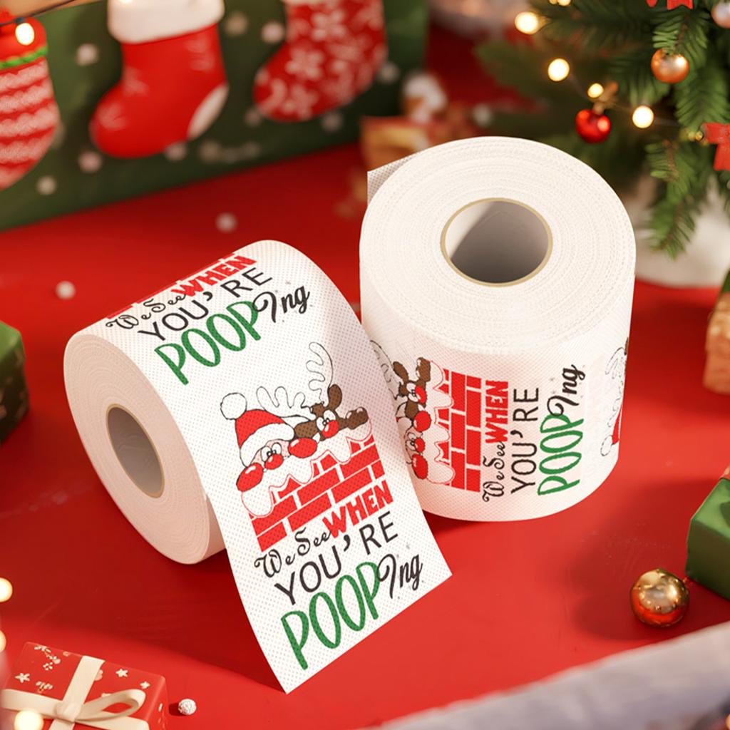 Weihnachts-Toilettenpapier Frohes 2026 Neues Jahr Weihnachtszubehör Weihnachts-Taschentuchrolle Serviette Küchenwerkzeug Heimdekoration Neues Jahr