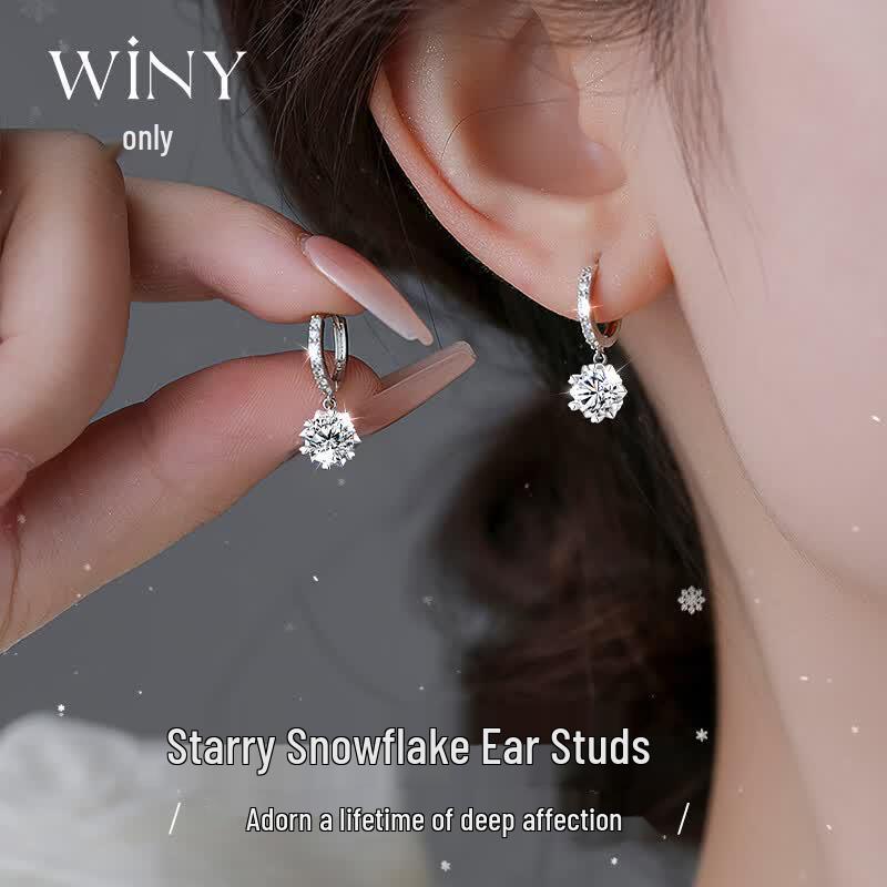 Winy Elegant 925 Sterling Silver Zircon Stud Earrings