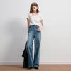 Sancai 2025 Autumn Mid-Waist Loose Wide-Leg Denim Jeans