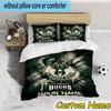 3pcs Custom Name Bucks Team Logo Bedding Set Includes 1 Duvet Cover & 2 Pillowcases for All Seasons Dormitory Home Decor Christmas Gifts