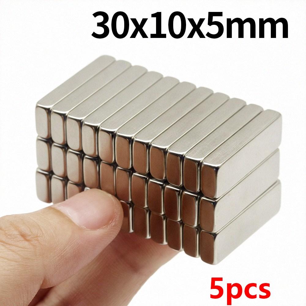 Superstarker Neodym-Magnet N35 NdfeB Permanentmagnetische Magnete Block Leistungsstarke Magnete Kühlschrankmagnet 30x10x2/3/4/5/10mm