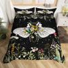 Rose Puppy Three-Piece Quilt Cover 3D Digital Printing Bedding Set Bed Cover