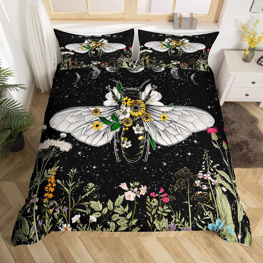 Rose Puppy Three-Piece Quilt Cover 3D Digital Printing Bedding Set Bed Cover