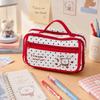 Large Capacity Pencil Case Polka Dot Pen Bag Portable Organizer Bag