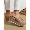 Large Size Women's Slope Heel Sandals New Thick Bottom Slope Heel Retro Women's Sandals Slippers