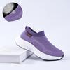 Women's Breathable Slip On Sneakers Summer Comfort Mesh Flying-Woven Low Top Casual Shoes Cushion Soft Soled Walking Shoes Lady
