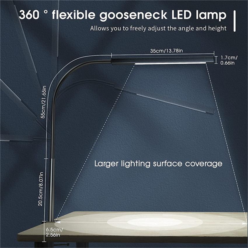 Touch Control & Remote Control Flexible Snake Led Reading Lamp 5 Lighting Modes 5 Brightness Levels Ultra Bright Led Desk Lamps