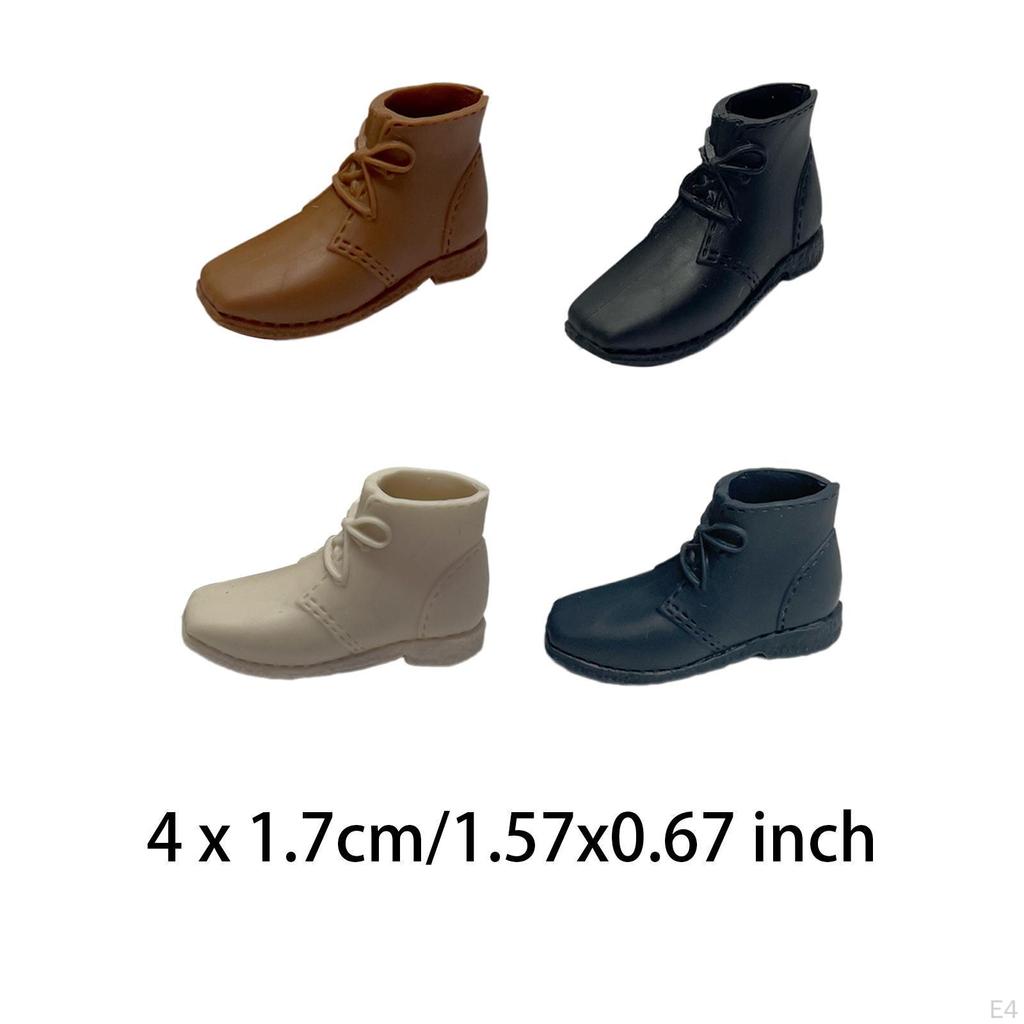 4 Pieces 1/6 Shoes Handmade Toys Fashion Miniature Model for 12in Male Action Figures