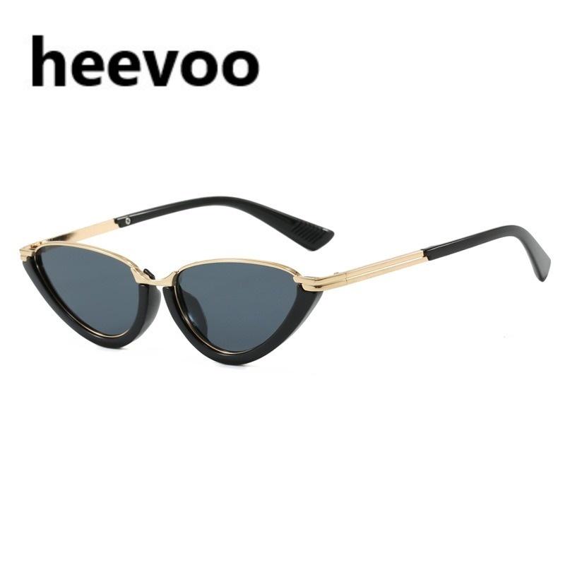 

Vintage Half Frame Cat Eye Sunglasses Women Fashion Triangular Glasses Punk Trendy Sun Glasses Female Shades Eyewear Uv400 only 1pcs sunglasses черный серый