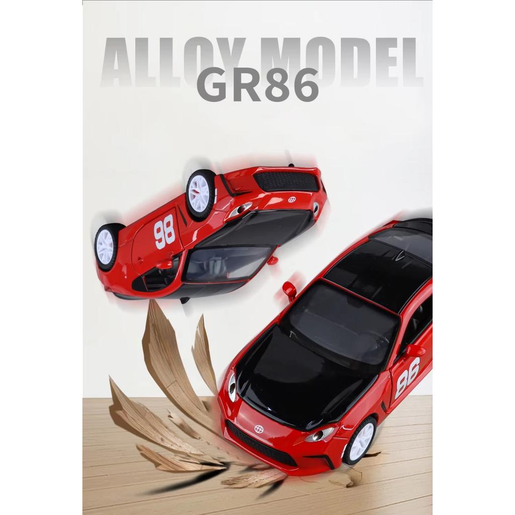 1/32 Scale Toyota GT86 GR86 Mf Ghost 86 Alloy Scale Car Model Diecast Metal Miniature Car Sound and Light Collection Children Toy Car