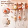 Personalized Name Baby Pacifier Crochet Animal Clips Chains Teethers Dummy Nipple Holder Clip Newborn Teething Toys Accessories
