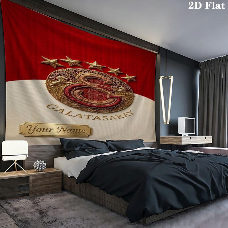 Galatasaray S Custom Name Wall Tapestry Aesthetic Wall Hanging Printed Fabric Blanket Decorative Tapestries for Bedroom Living Room Home Decor