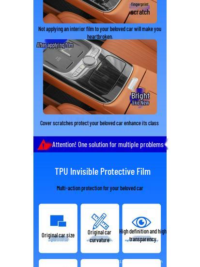 Geely Galaxy M9 Central Control Protective Film & Interior Sticker Screen Tempered Film Accessories
