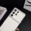 Solid Color Matte Soft TPU Border Artificial Leather Phone Case For Samsung S26Ultra S24 S25 Ultra Plus FE Shockproof Back Cover