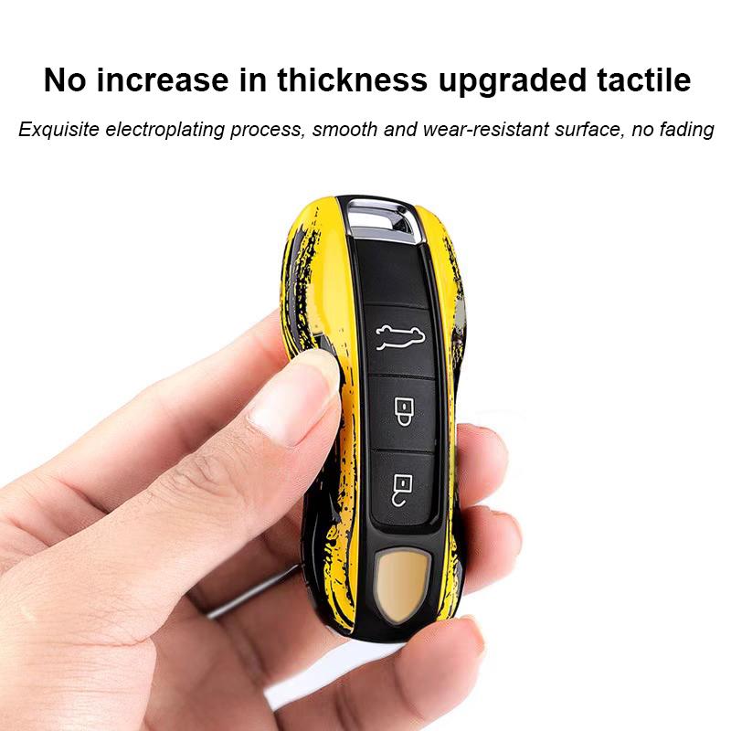 For Porsche Panamera Cayenne Macan 718 Cayman Boxster 911 Taycan 10-25 Car Key Case Protective Shell Cover Various Styles