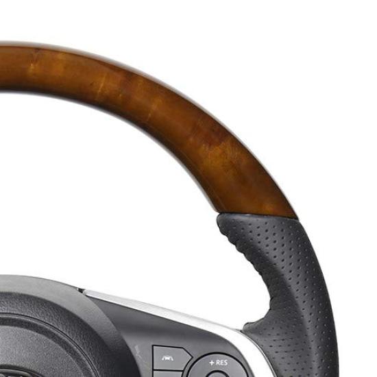 REAL Steering Wheel Roomy 900 Justy 900 42 Brown Wood [Rise (200 Series) / (late Series) / (late Series)] TYD-42BRW-BK
