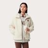 Li-Ning Comfortable Casual Minimalist Stand Collar Zipper Fleece Jacket Women Jackets Swan-White AFDUD66-1