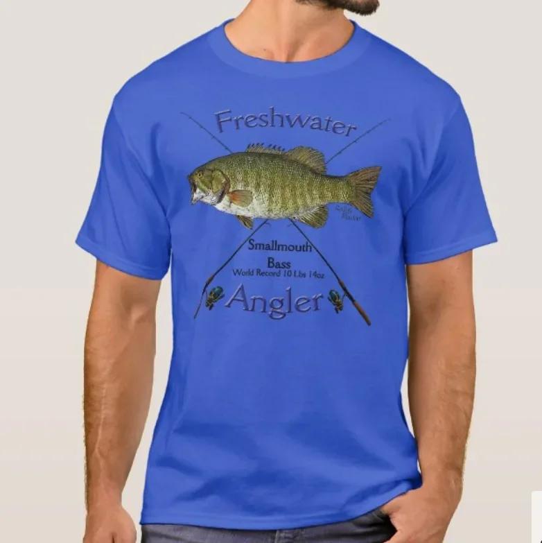 Smallmouth Bass Freshwater Fishing Fisherman Angler Gift TShirt Summer Cotton Short Sleeve ONeck Mens T Shirt New S3XL