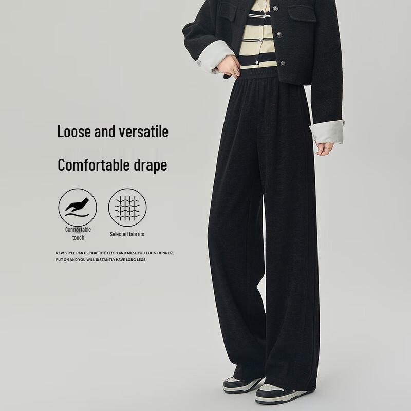 

Women s Petite High-Waist Banana Wide-Leg Casual Pants L