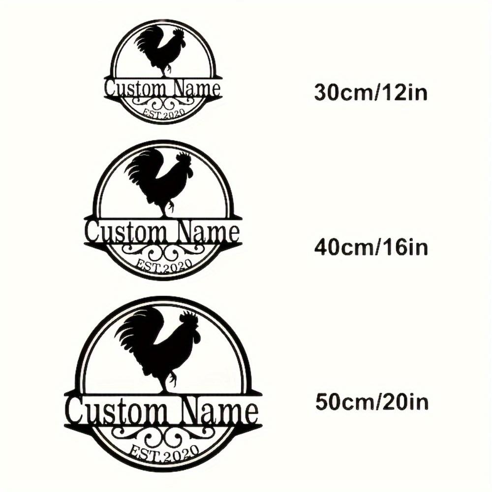 

Exclusive 1pc Personalized Rooster Metal Sign Rustic Farmhouse Home Garden Decor Reusable Iron Wall Art Timeless Style 30cm