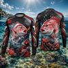 3D Print Casual Long Sleeve Red Snapper Fishing Shirt Men 3D Fish Print Quick Dry UPF 50 UV Protection Jersey Outdoor Angling