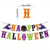 2sets Halloween Party Decorations Balloon Banner Paper Pompom Cake Topper Hanging Swirl Halloween Hanging Swirl Streamer for Halloween Happy