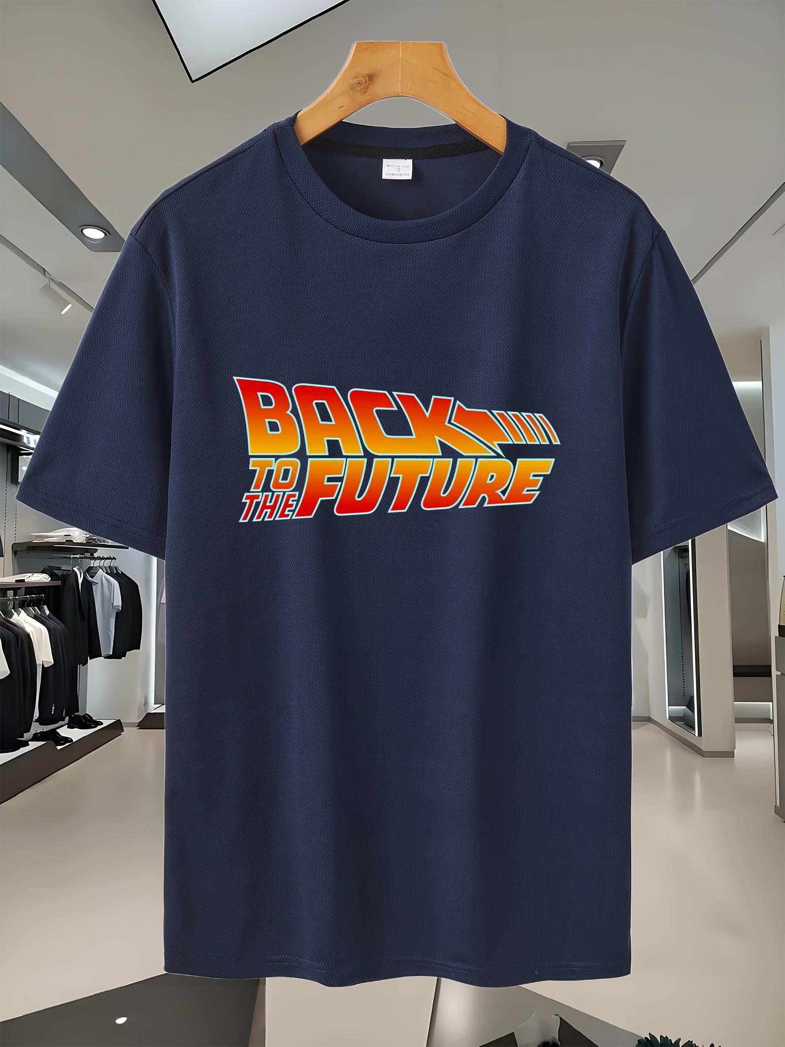 

Retro Futuristic Graphic Print Breathable Mesh T-shirt - Lightweight Moisture-Wicking Short Sleeve Tee for Gym S