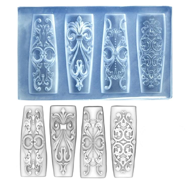 Beautiful 3D Floral Nail Art Silicone Mold Elegant Carving Flower Nail Art Accessory Mold for DIY Resin Designs