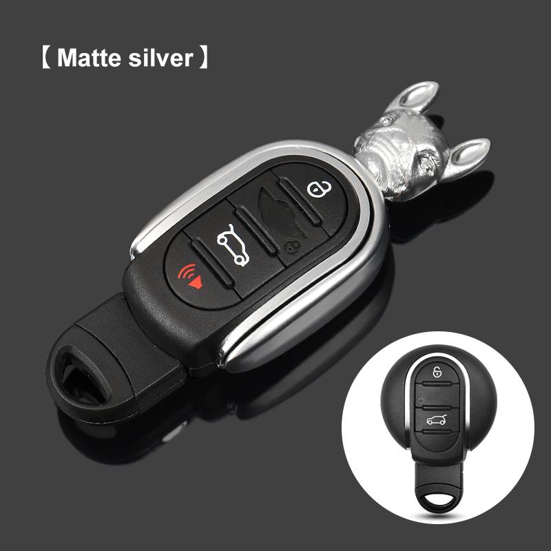 3D Metal Bulldog Car Key Case Cover Protection Shell For Mini Cooper F56 F55 F60 F54 F57 Car Key Chain Decoration Accessories