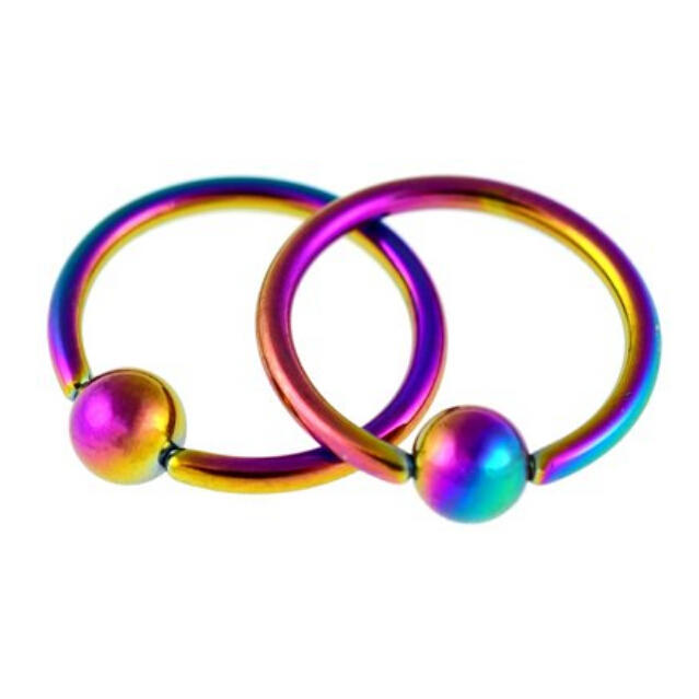 1 paar 16G Stainless Steel Hoop Captive