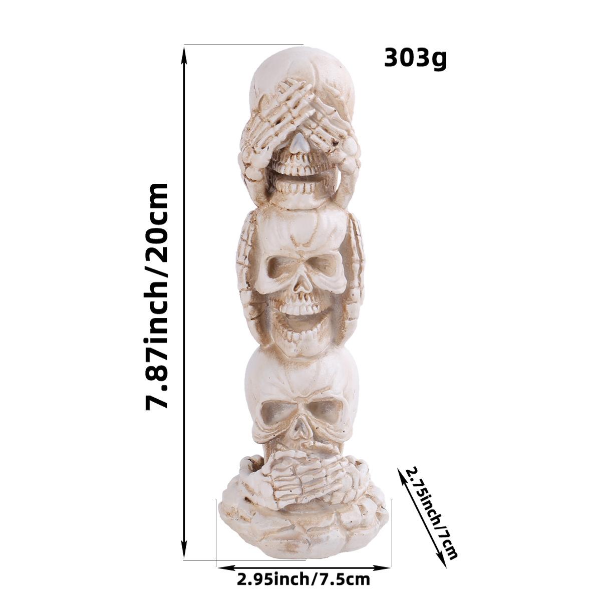 

Жуткое цельное украшение в виде черепа Винтажная смола Тема ужасов Центральный элемент для вашего незабываемого Хэллоуинского стола