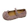 Flat bottom one word with bow Mary Jane shoes  spring new French round head ballet style single shoes