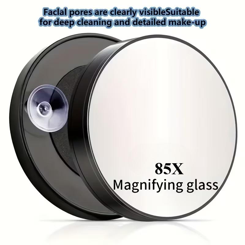 10x Magnifying Makeup Mirror, Portable Black Wall-Mounted Mirror with Dual Suction Cups,Compact Travel Dressing Mirror for Women