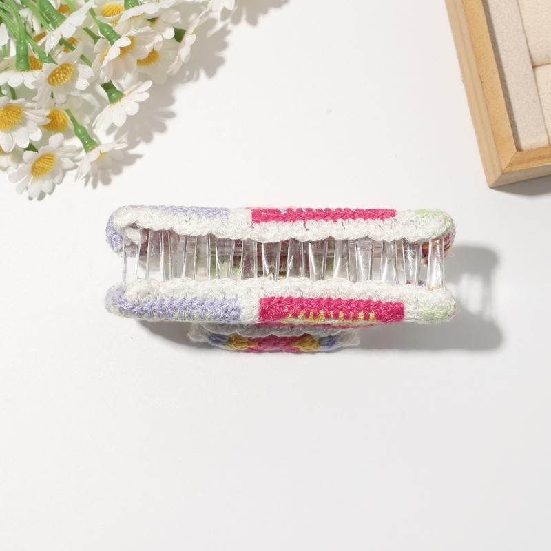 Secure Grip Knitted Hair Clip for Active Lifestyle Comfortable Fashion Flower Hairpin Nonslip Sports Activity