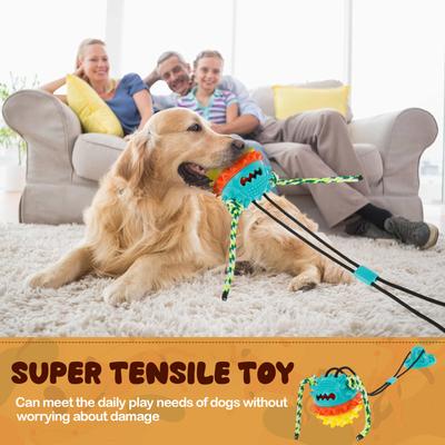 Brinquedo de Sucção para Cães TPR Brinquedo de Morder para Cães com Som e Vazamento de Comida Bola de Ventosa Resistente ao Desgaste Brinquedo para Cães para Limpeza dos Dentes de Cães
