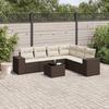 VidaXL Garden Lounge Set with Cushions 7 Pcs, Patio Sofas, Furniture Set, Outdoor Terrace Furniture, Brown 3222622