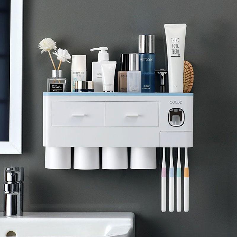 Buy Bathroom Accessories Organizer Set Toothbrush Holder Automatic ...
