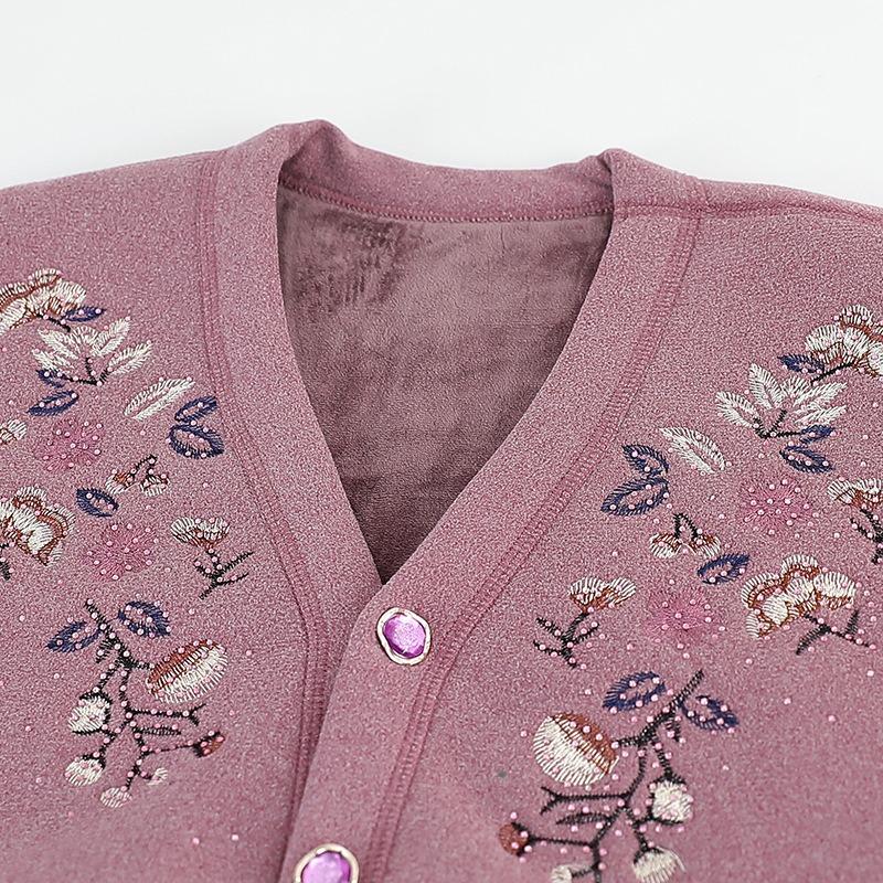 Women's Vest Autumn and Winter Clothing Fleece Warm Vest Old Lady Thickened Vest Cardigan Vest