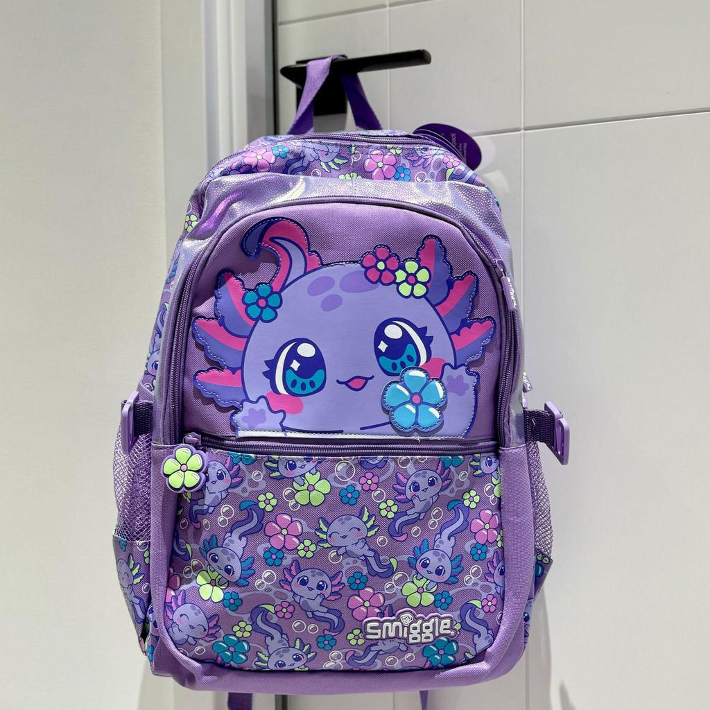 Smiggle Blue Double Shoulder School Bag for Grades 1-6 - Large, Decompression, Multifunctional Backpack