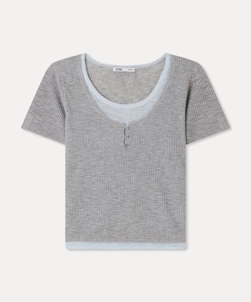 MIXXO Layered Short Sleeve Knit_Miwkag614T