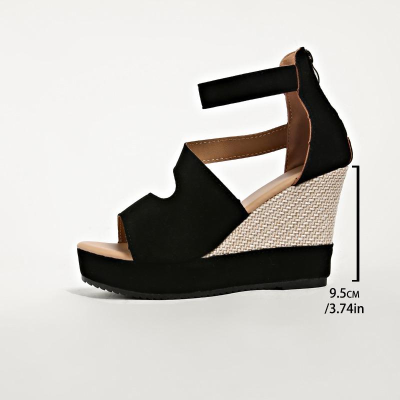 Pegged Heels, New Style, Large Size, Peep-toe Sandals, Women's Thick-soled Shoes, Platform Heels