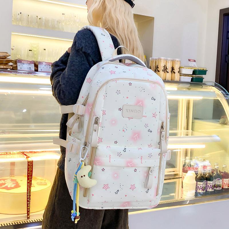 Schoolbag Japanese Ins New High-value Fresh and Sweet Star Backpack for Junior High School Students Casual and Lightweight Women's Backpack