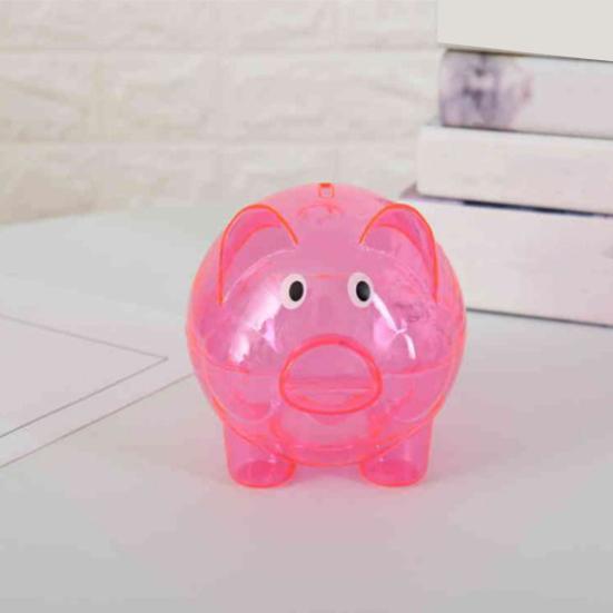 Piggy Bank Transparent Visible Cute Cartoon Pig Shape Money Saving Box for Daily Life