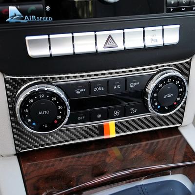 Airspeed – couvercle de commande de climatisation intérieure de voiture en Fiber de carbone, accessoires pour Mercedes Benz classe C W204 2011 – 2013